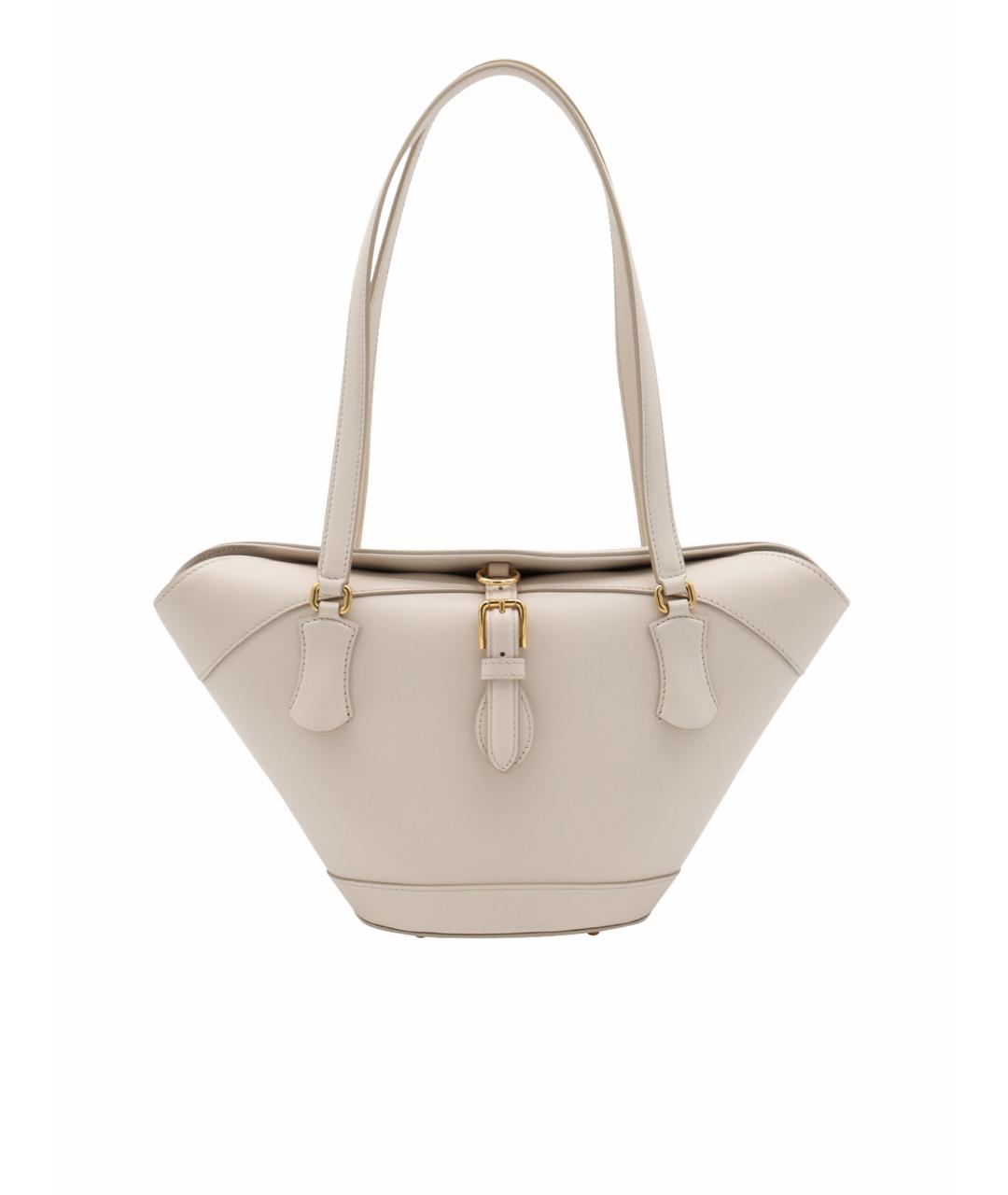 DOLCE&GABBANA Бежевая кожаная сумка тоут, фото 1