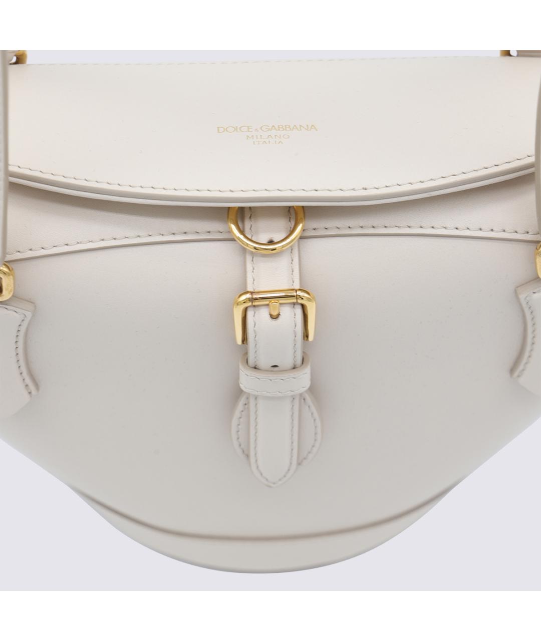 DOLCE&GABBANA Бежевая кожаная сумка тоут, фото 4