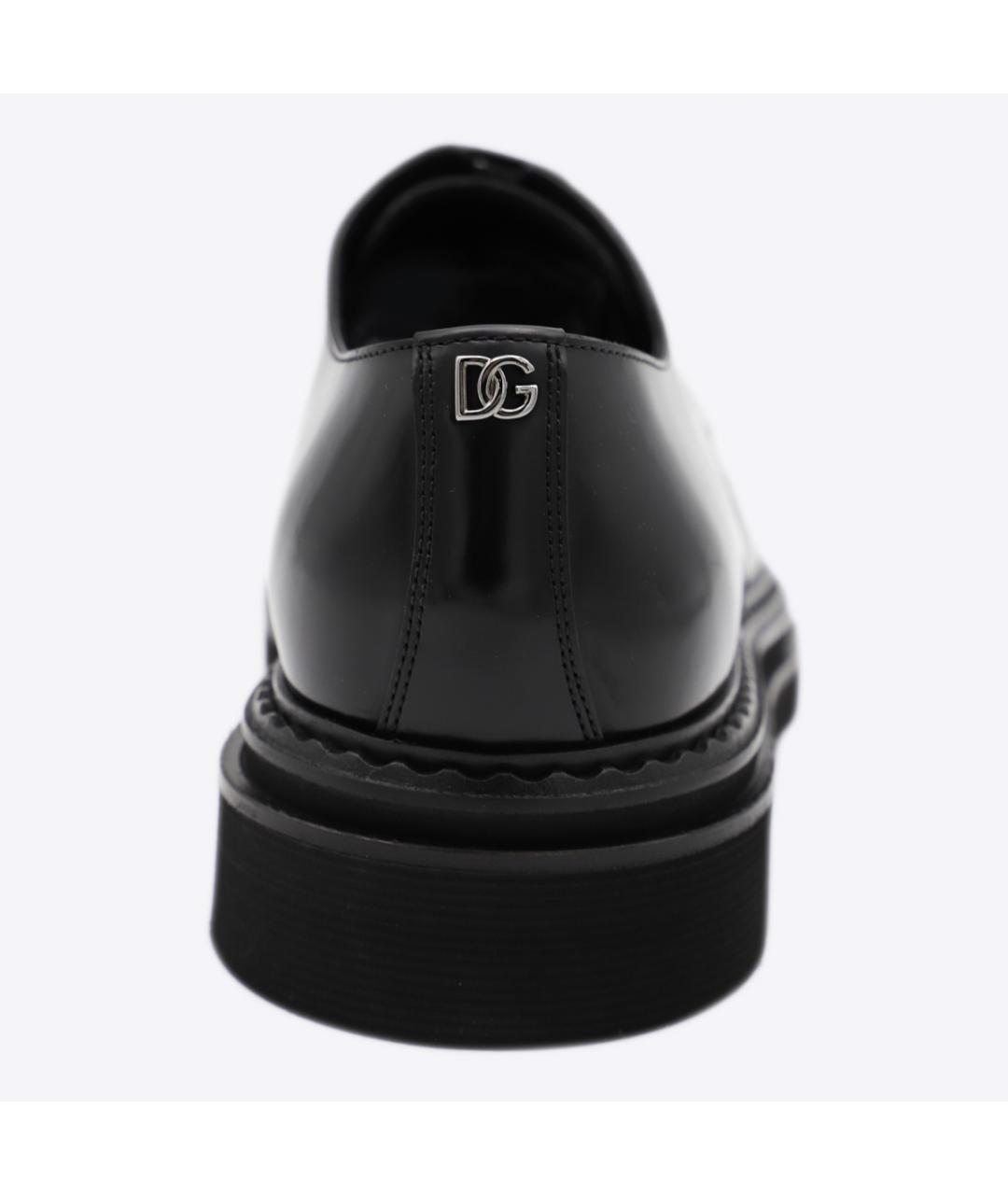 DOLCE&GABBANA Черные кожаные низкие ботинки, фото 4