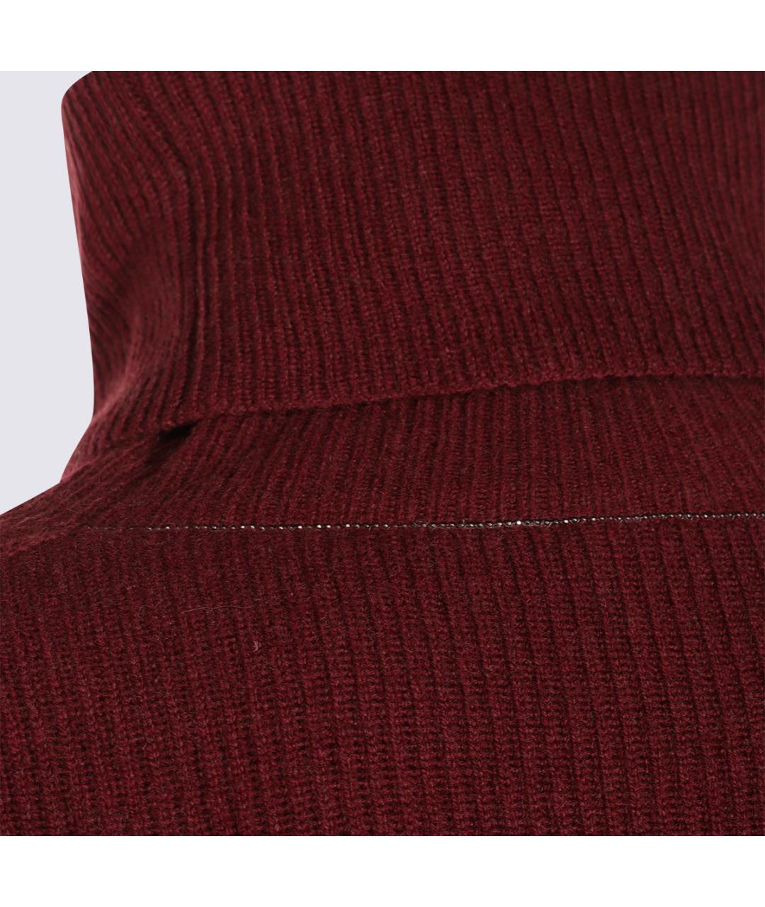BRUNELLO CUCINELLI Бордовый кашемировый джемпер / свитер, фото 4