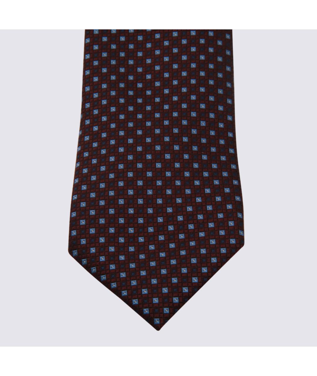 ZEGNA Бордовый шелковый галстук, фото 2