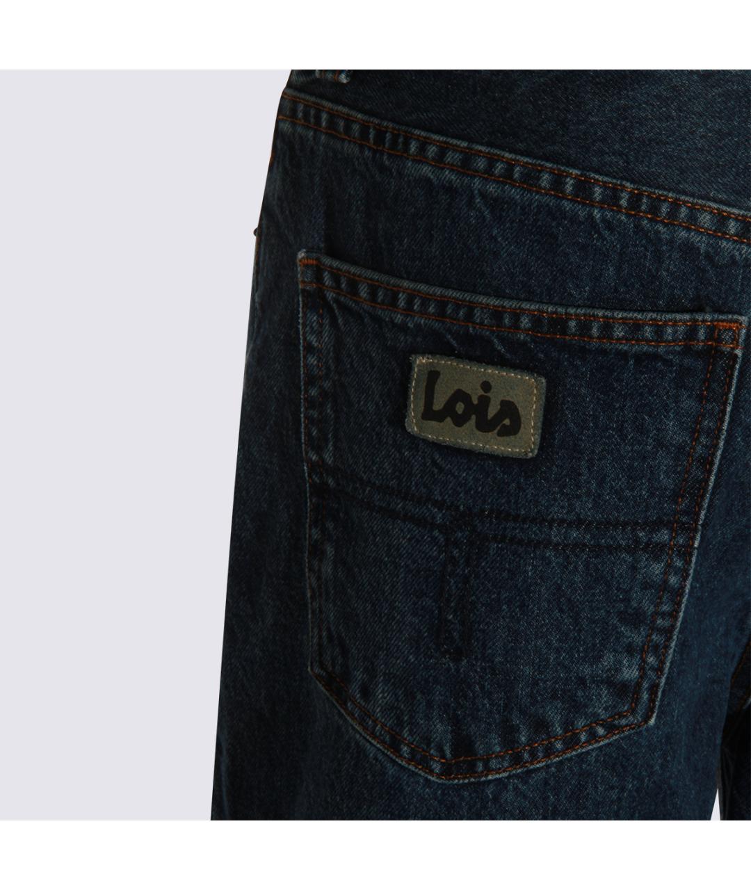LOIS JEANS Синие хлопковые прямые джинсы, фото 4