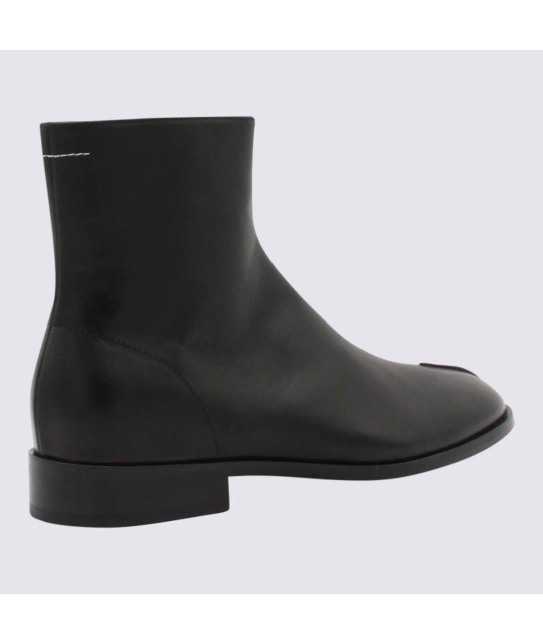 MM6 MAISON MARGIELA Черные кожаные высокие ботинки, фото 3