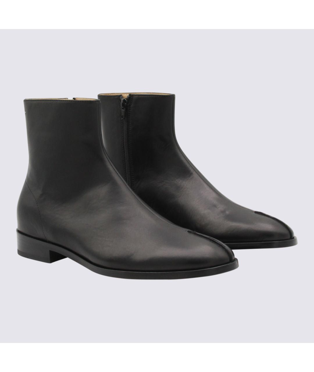 MM6 MAISON MARGIELA Черные кожаные высокие ботинки, фото 2