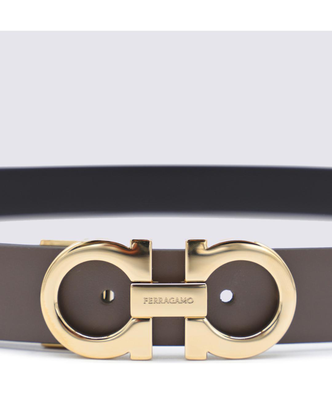 FERRAGAMO Антрацитовый кожаный ремень, фото 2