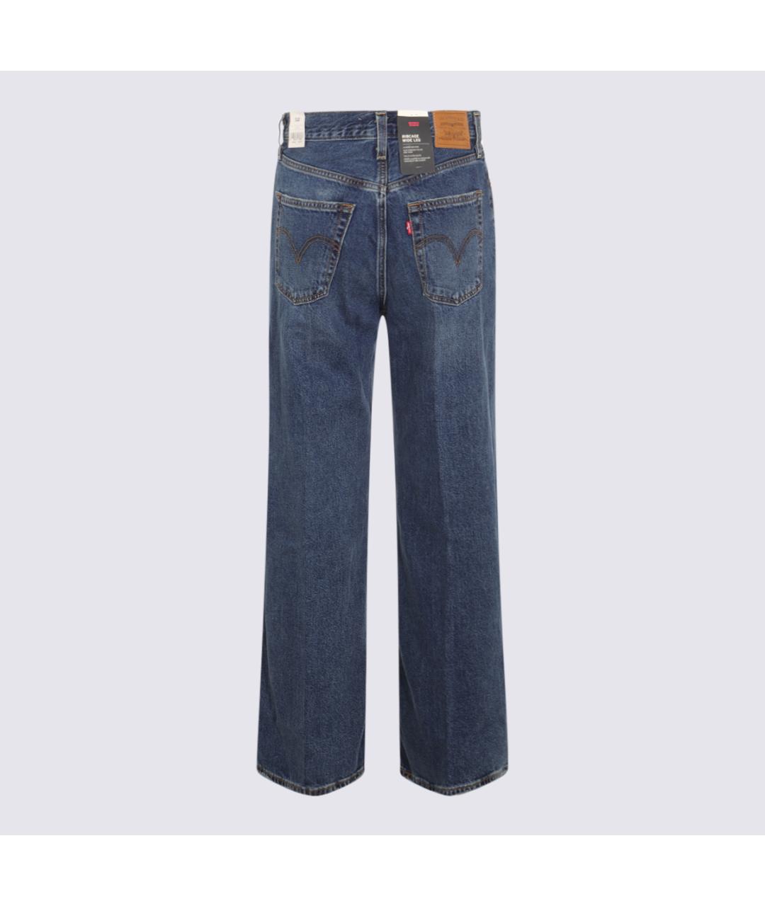 LEVI'S Синие хлопковые прямые джинсы, фото 2