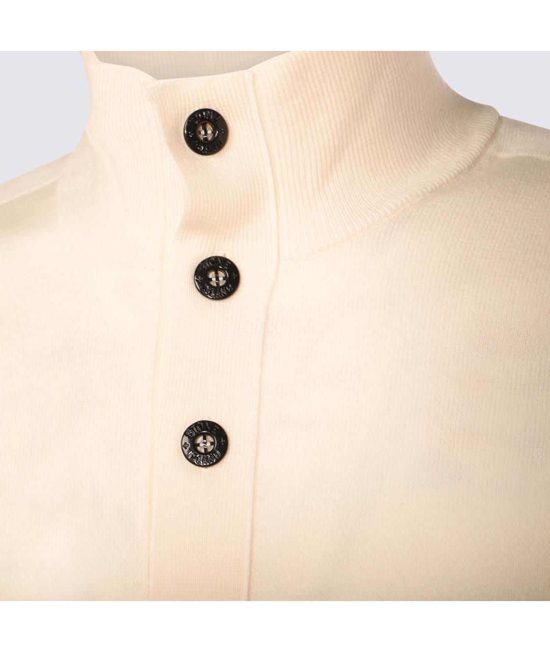 STONE ISLAND Бежевый шерстяной джемпер / свитер, фото 3