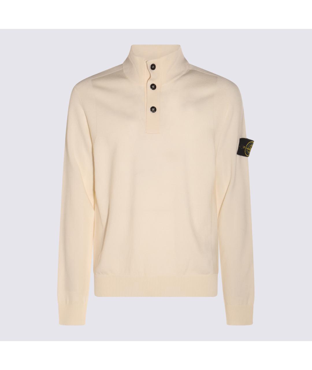 STONE ISLAND Бежевый шерстяной джемпер / свитер, фото 4