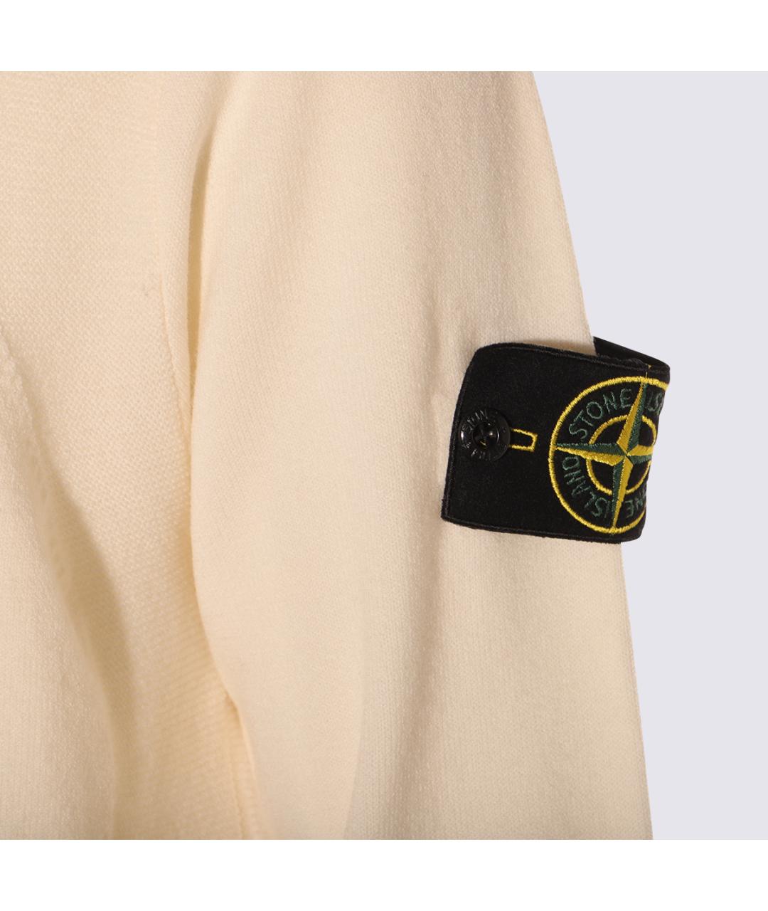STONE ISLAND Бежевый шерстяной джемпер / свитер, фото 2