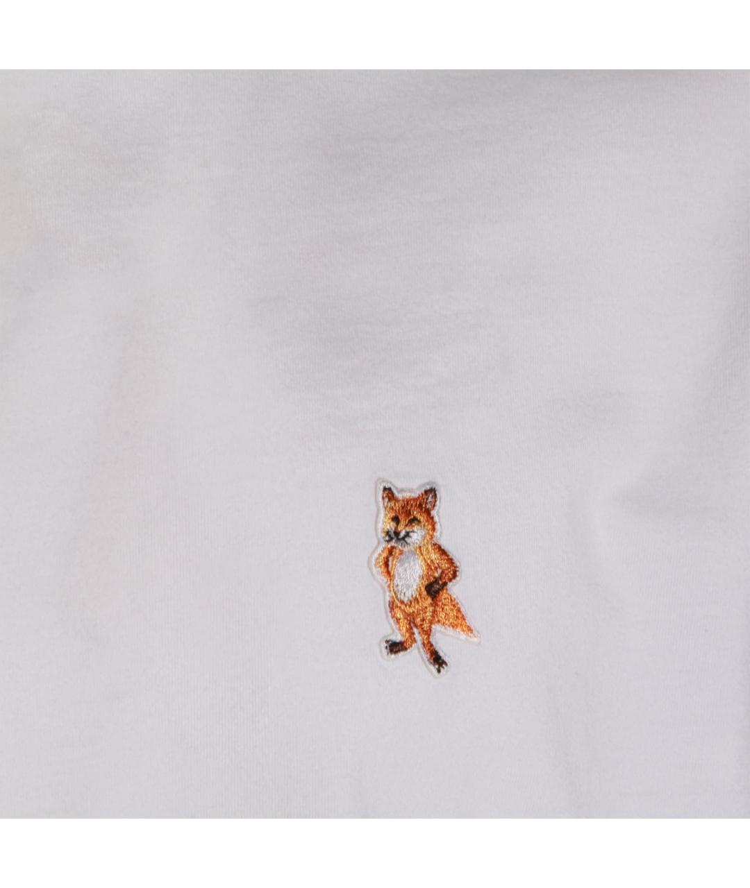 MAISON KITSUNE Белая хлопковая футболка, фото 3