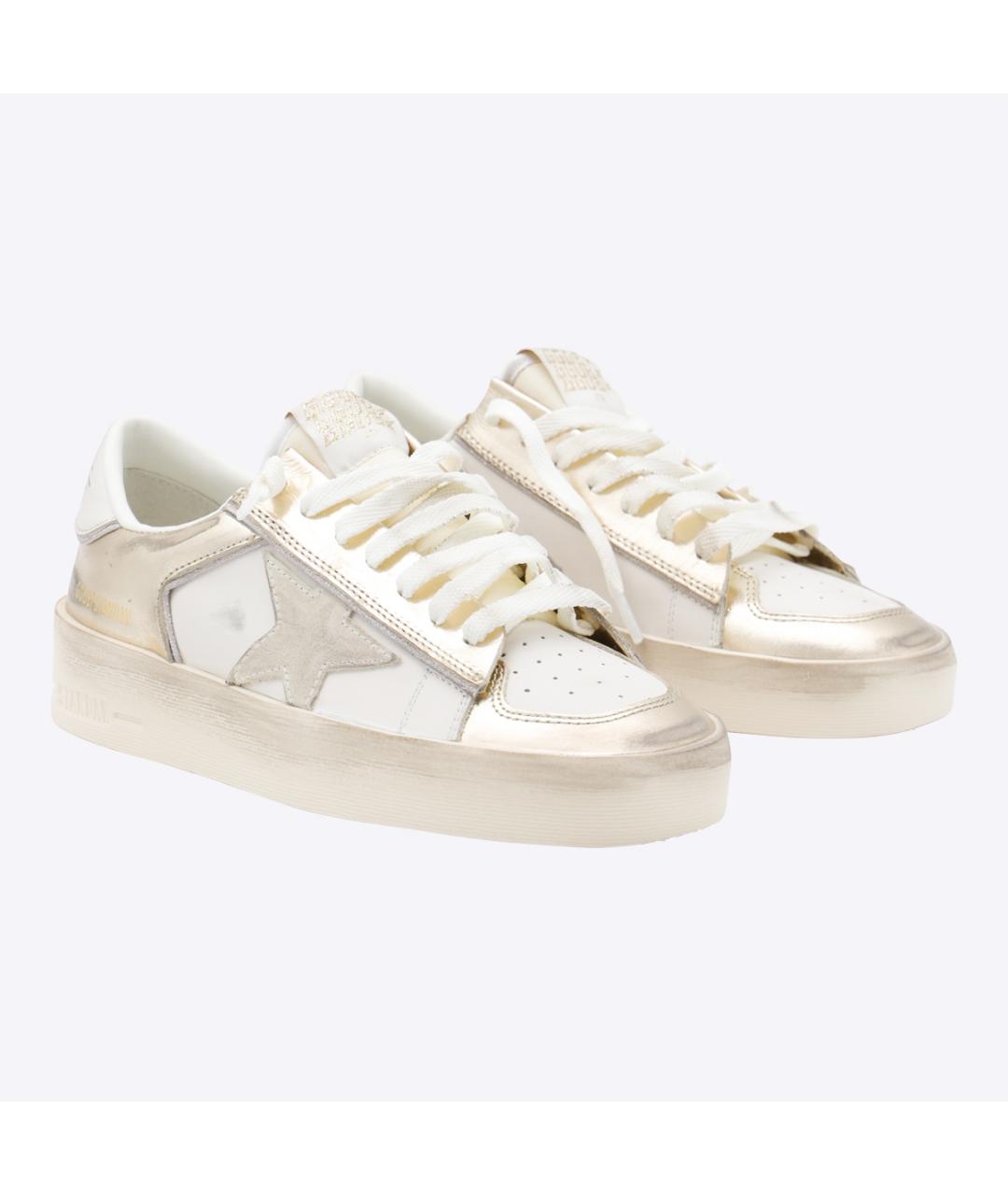 GOLDEN GOOSE DELUXE BRAND Золотые кожаные кеды, фото 2