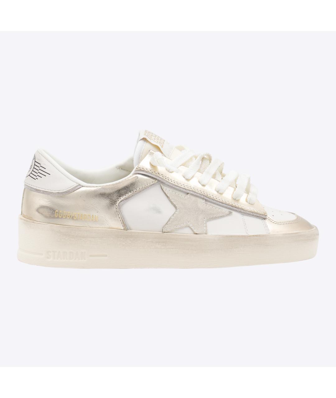 GOLDEN GOOSE DELUXE BRAND Золотые кожаные кеды, фото 5