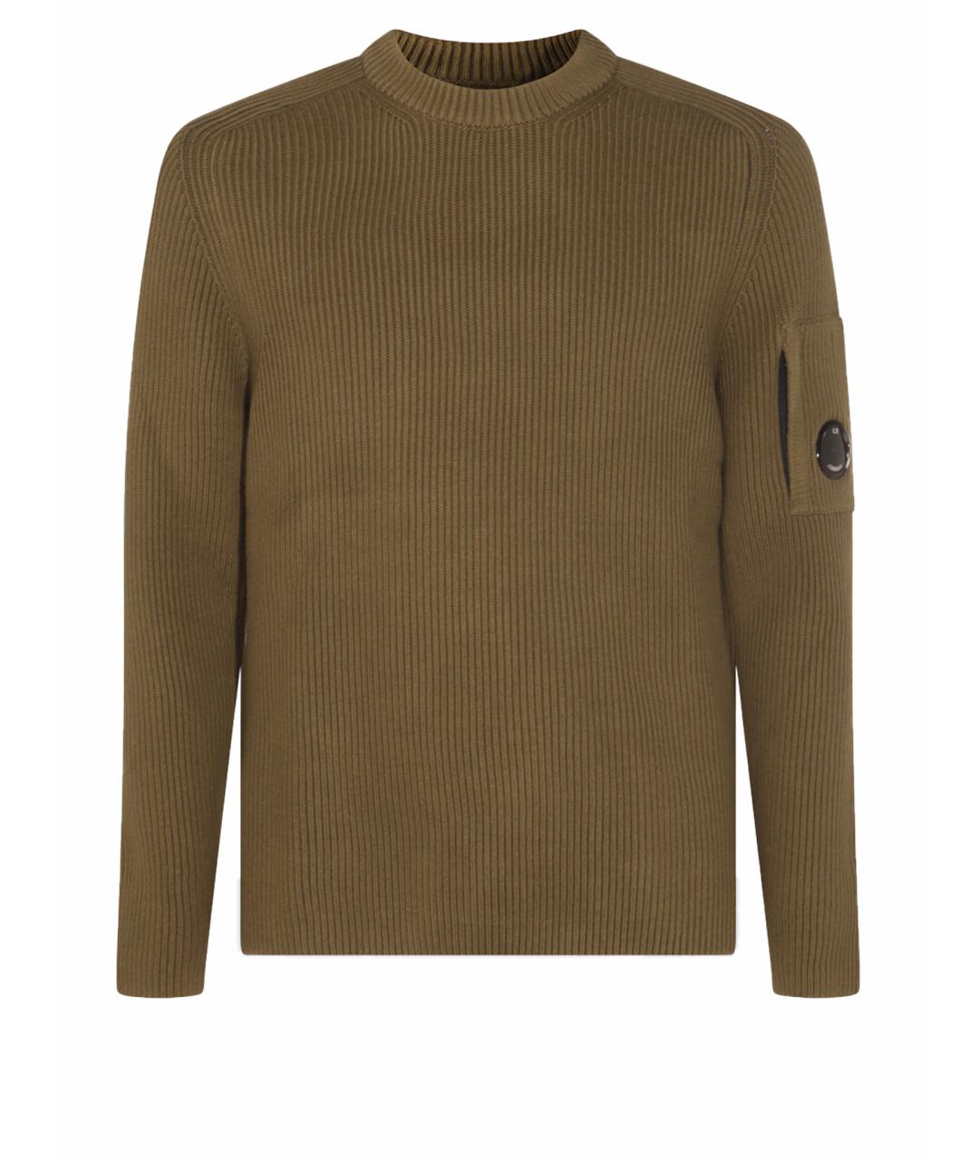 CP COMPANY Хаки хлопко-эластановый джемпер / свитер, фото 1