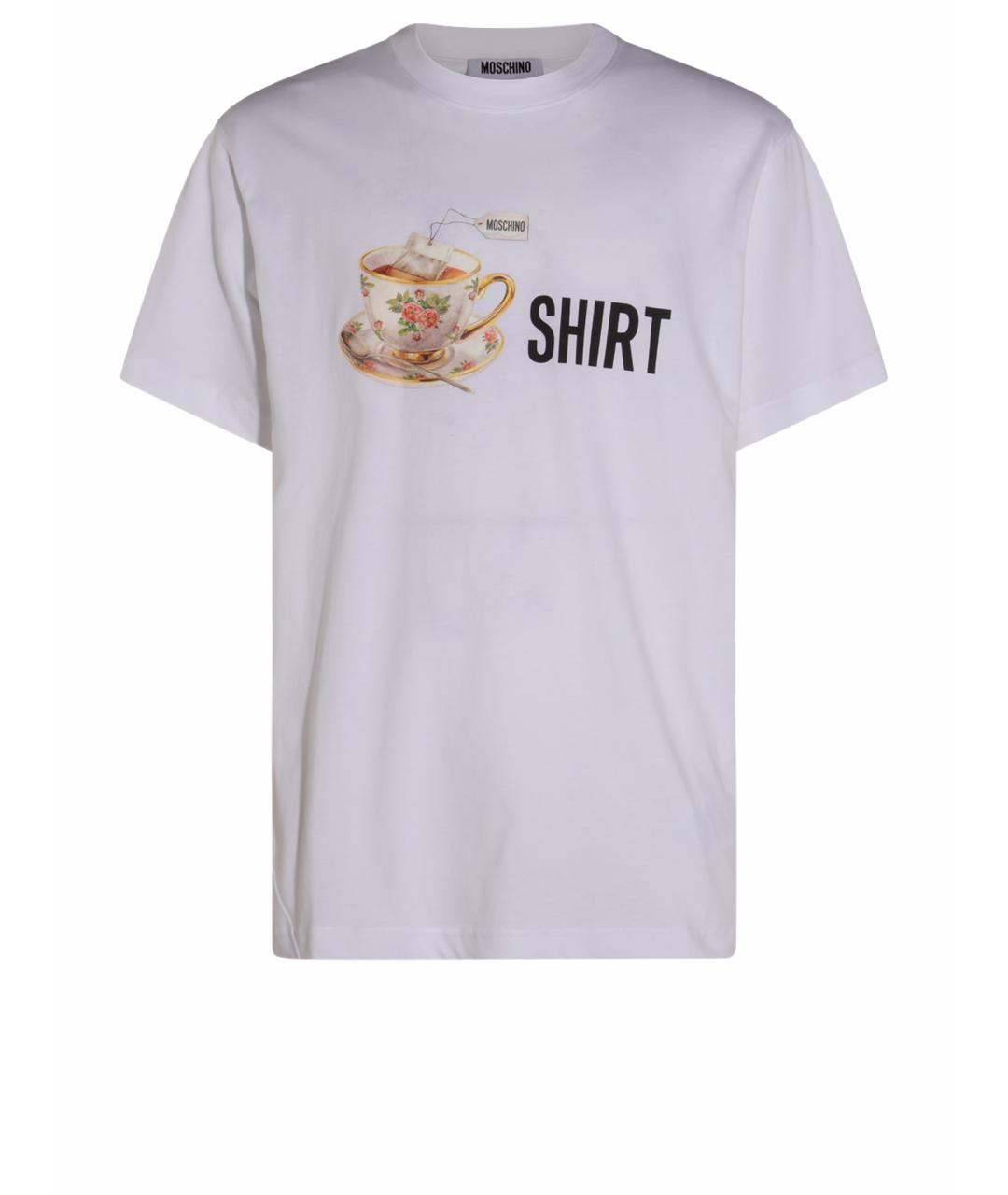 MOSCHINO Белая хлопковая футболка, фото 1