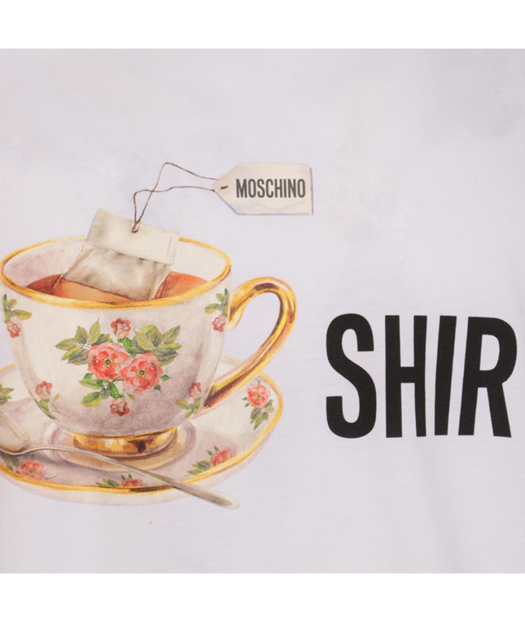 MOSCHINO Белая хлопковая футболка, фото 3