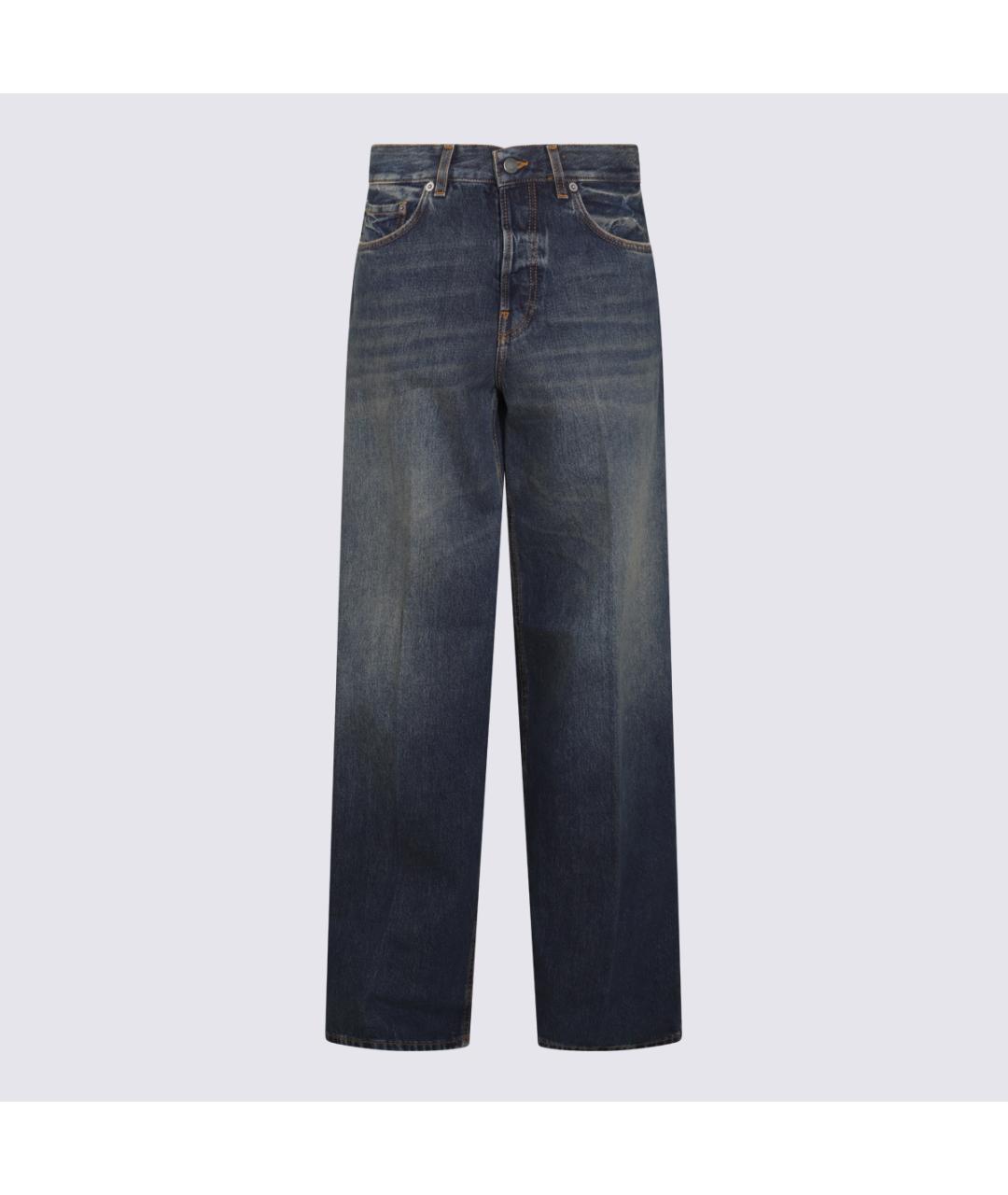 HAIKURE Темно-синие хлопковые прямые джинсы, фото 5