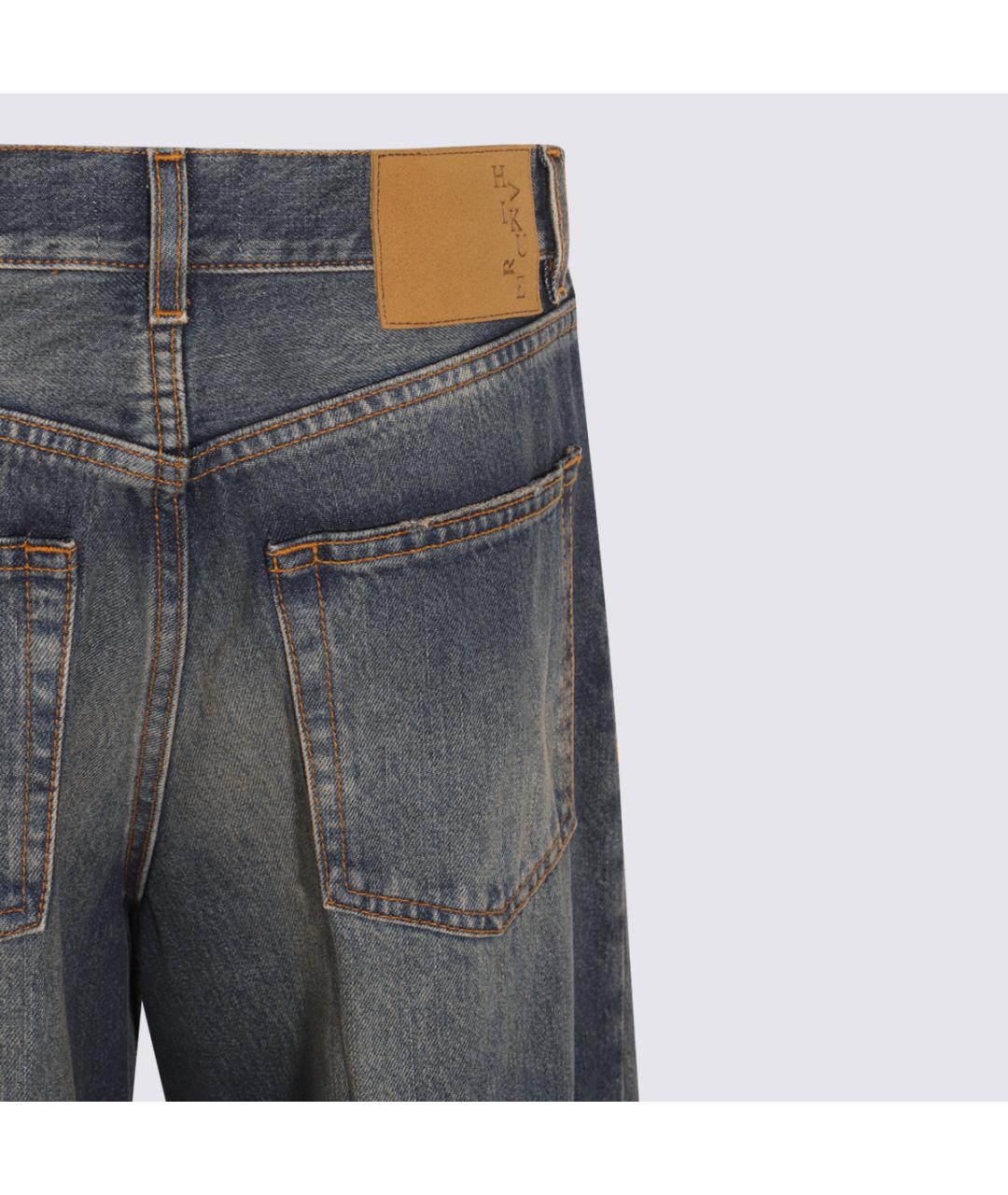 HAIKURE Темно-синие хлопковые прямые джинсы, фото 4