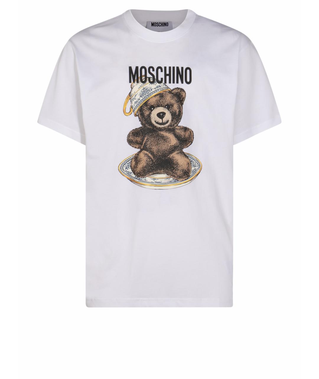 MOSCHINO Белая хлопковая футболка, фото 1