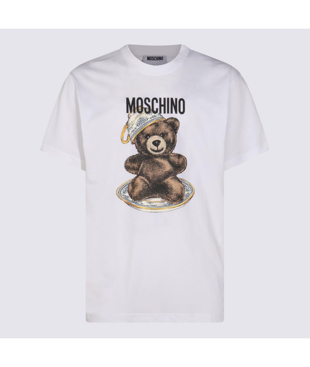 MOSCHINO Белая хлопковая футболка, фото 4
