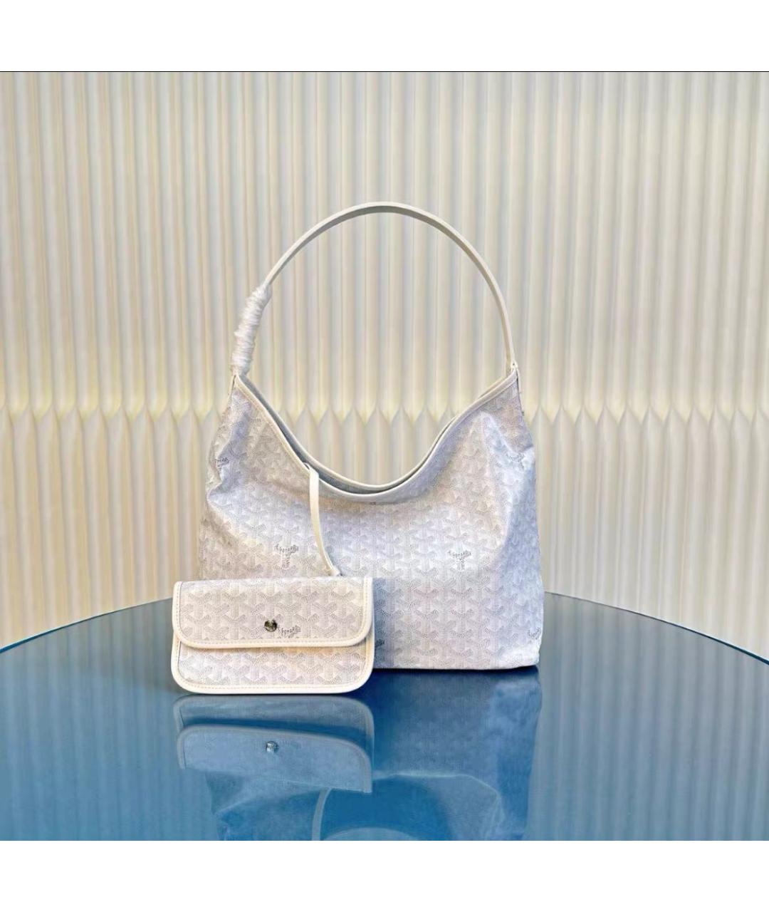 GOYARD Белая кожаная сумка тоут, фото 2
