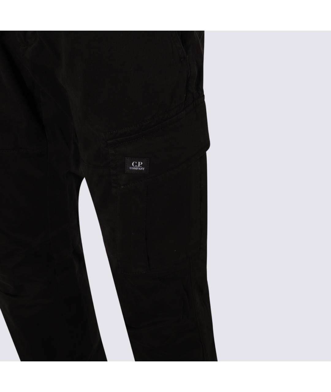 CP COMPANY Черные хлопко-эластановые повседневные брюки, фото 3