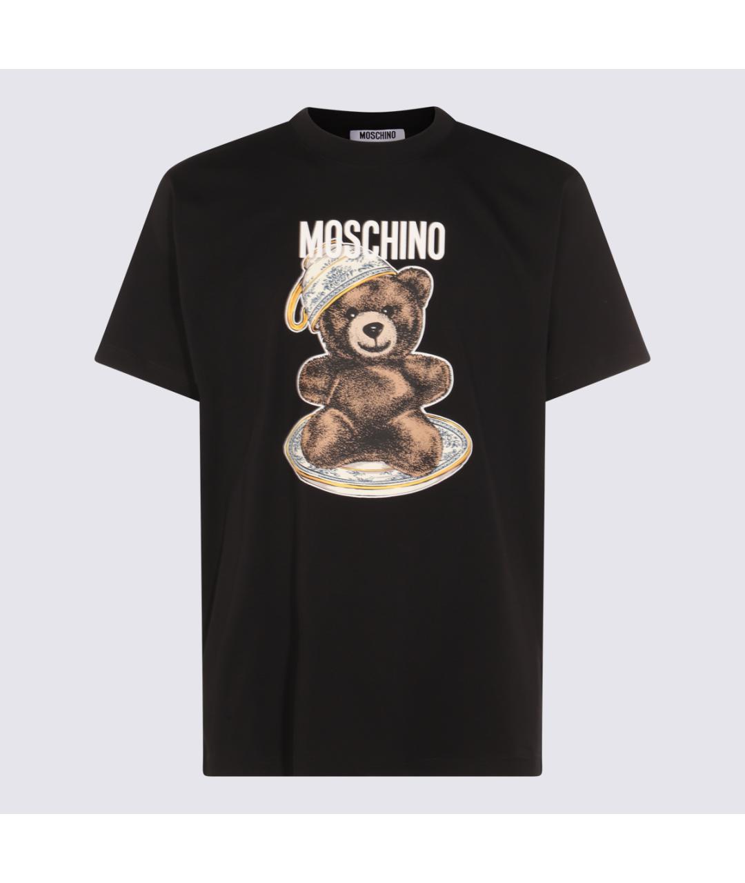 MOSCHINO Черная хлопковая футболка, фото 4