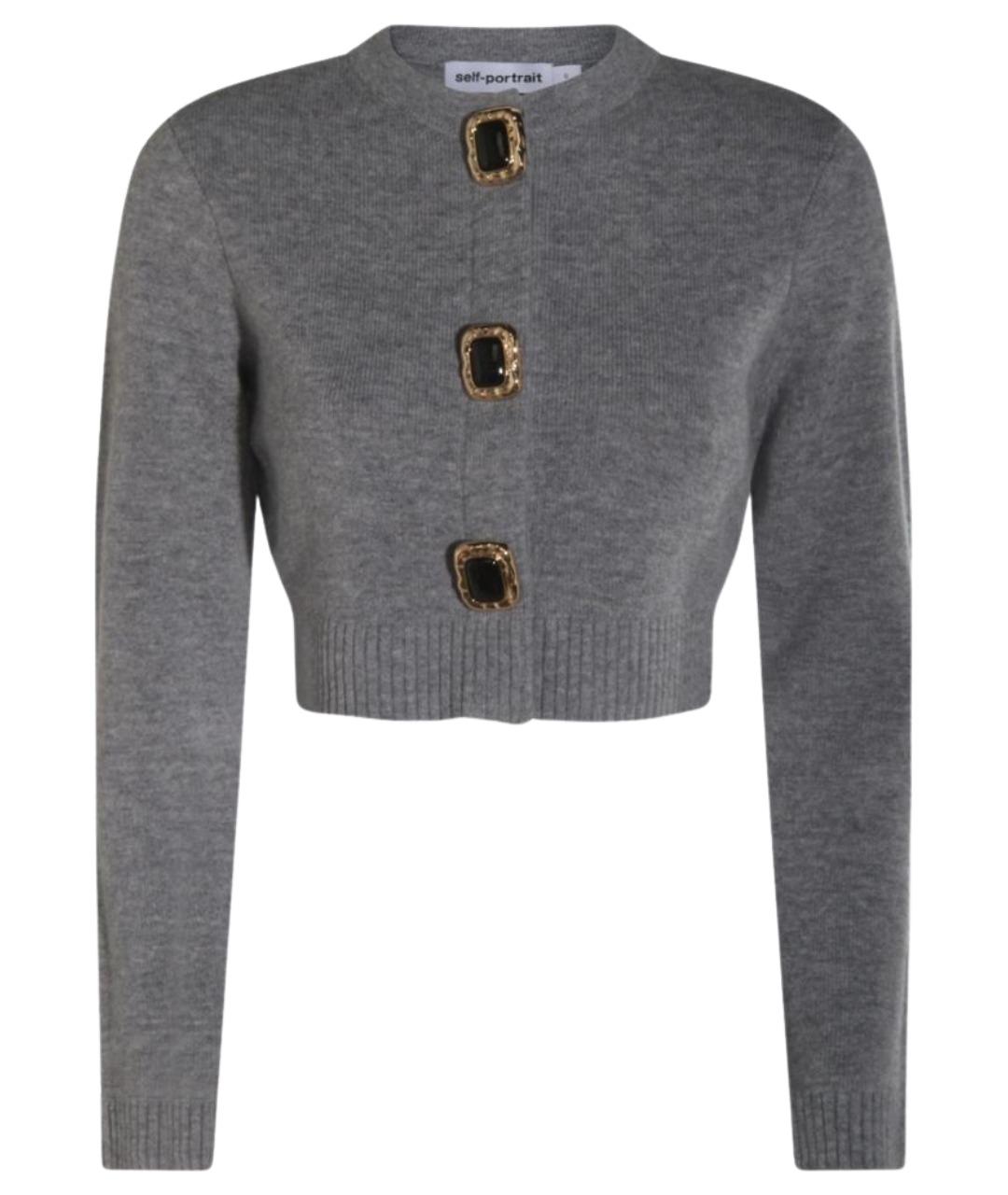 SELF-PORTRAIT Серый шерстяной джемпер / свитер, фото 1