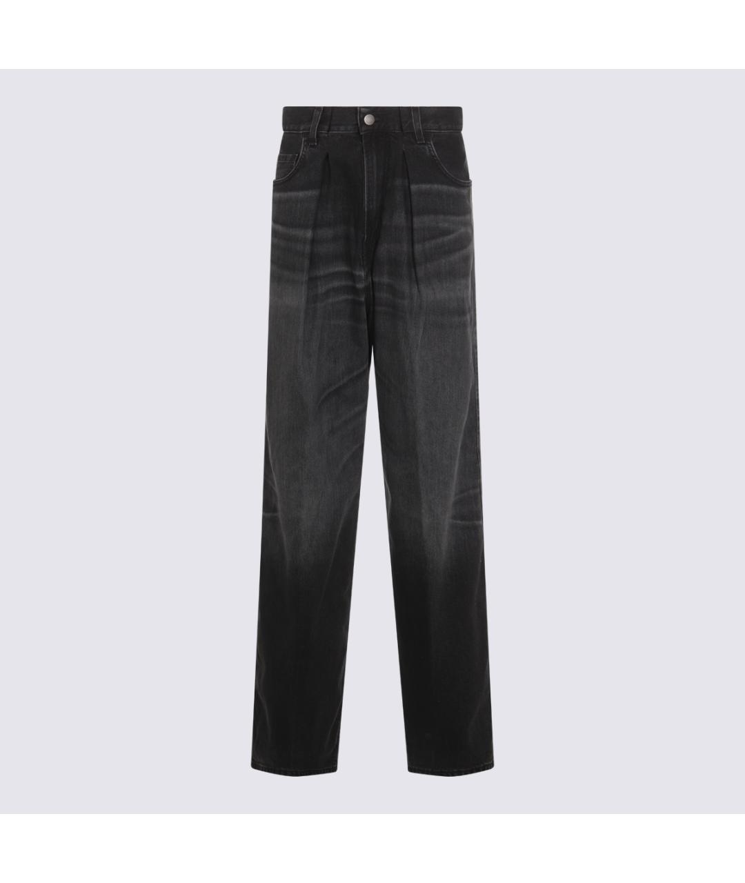 HAIKURE Черные хлопковые прямые джинсы, фото 5