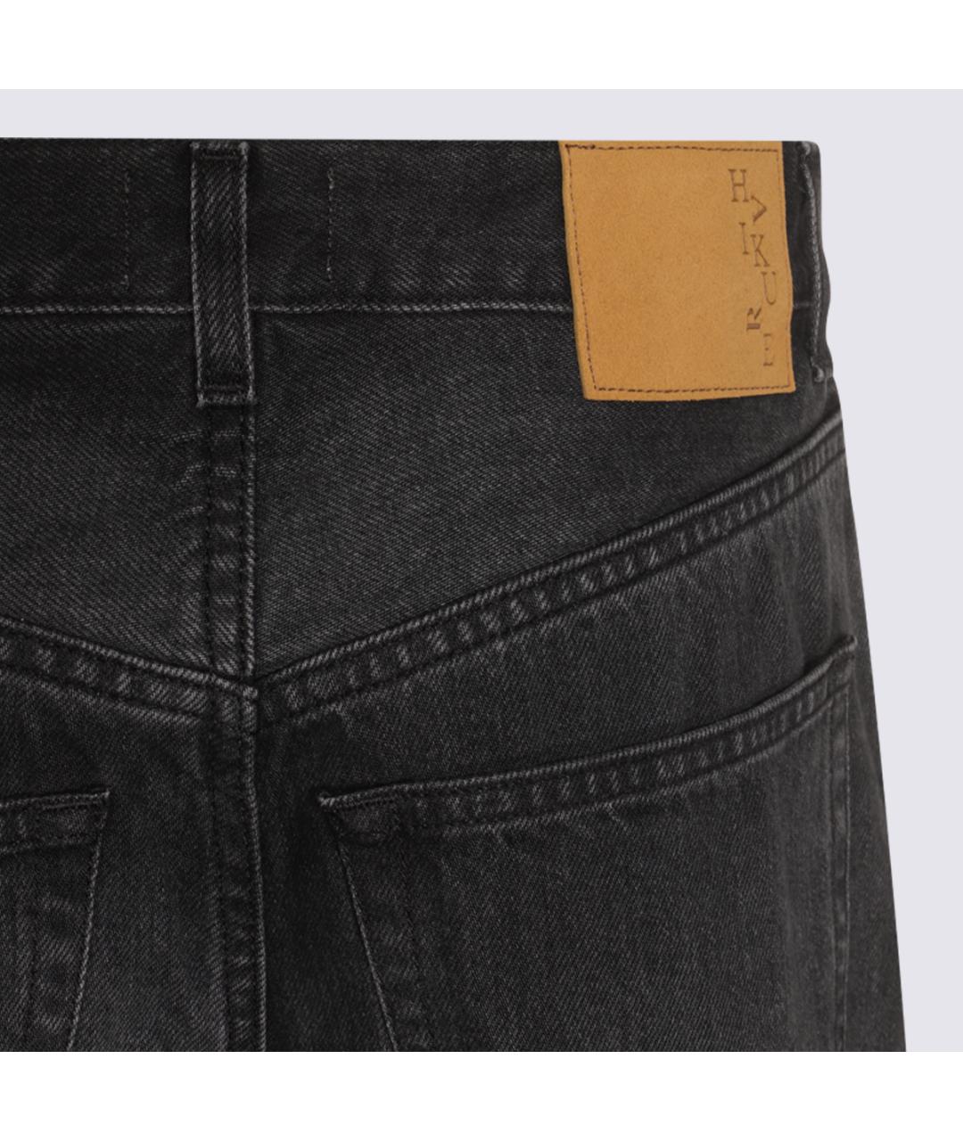 HAIKURE Черные хлопковые прямые джинсы, фото 4
