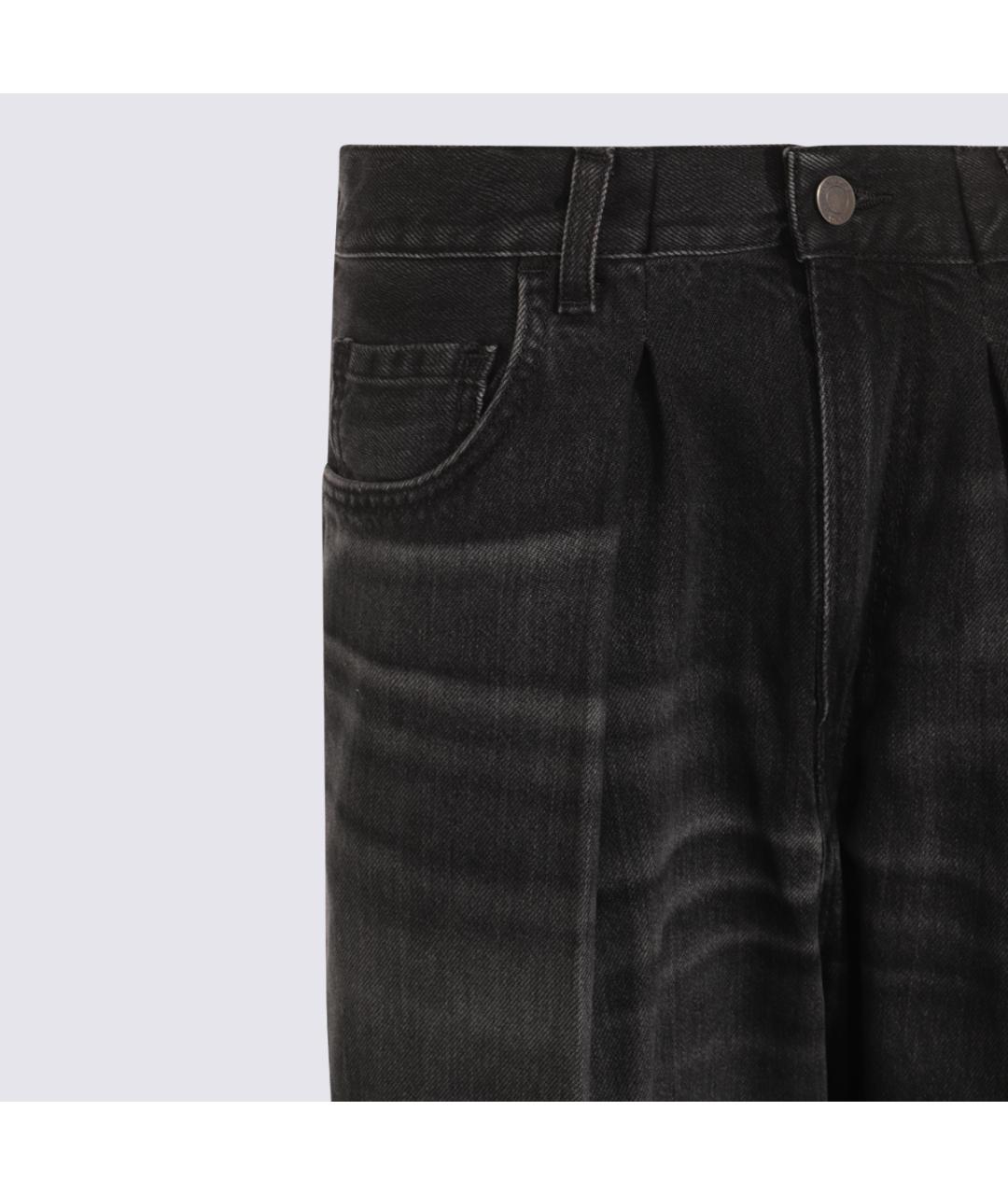 HAIKURE Черные хлопковые прямые джинсы, фото 3