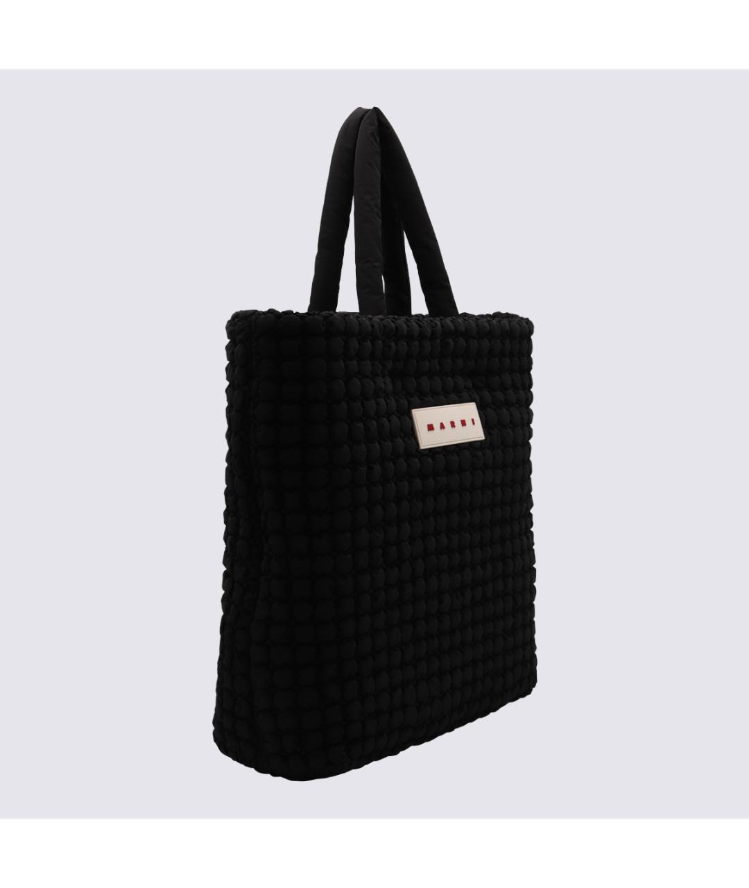 MARNI Черная хлопковая сумка тоут, фото 2