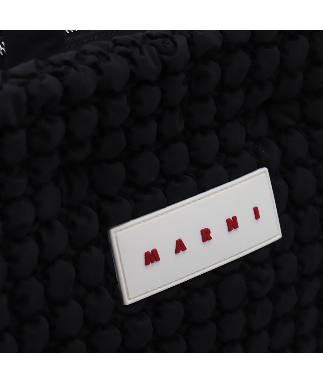MARNI Черная хлопковая сумка тоут, фото 4