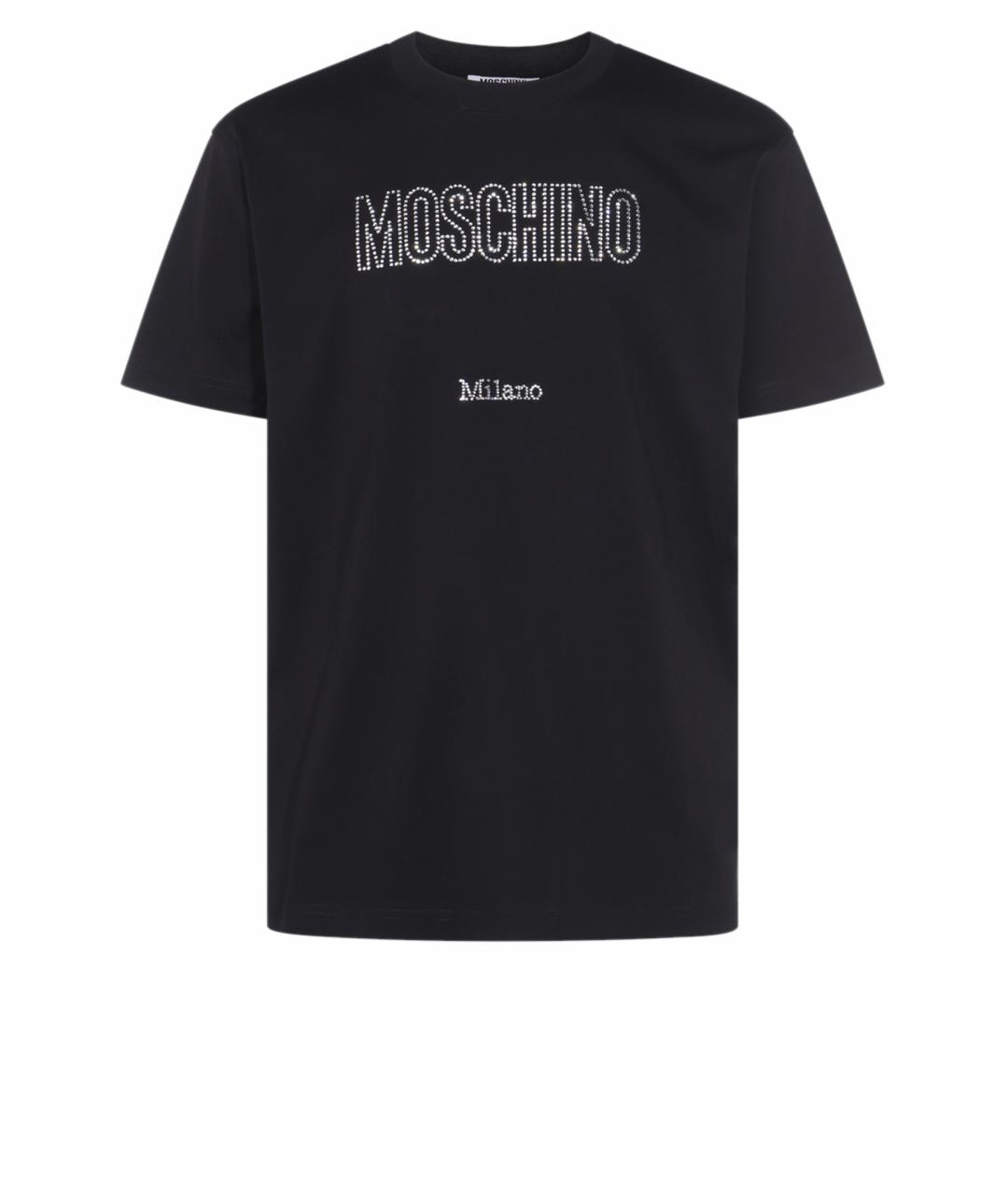 MOSCHINO Черная хлопковая футболка, фото 4
