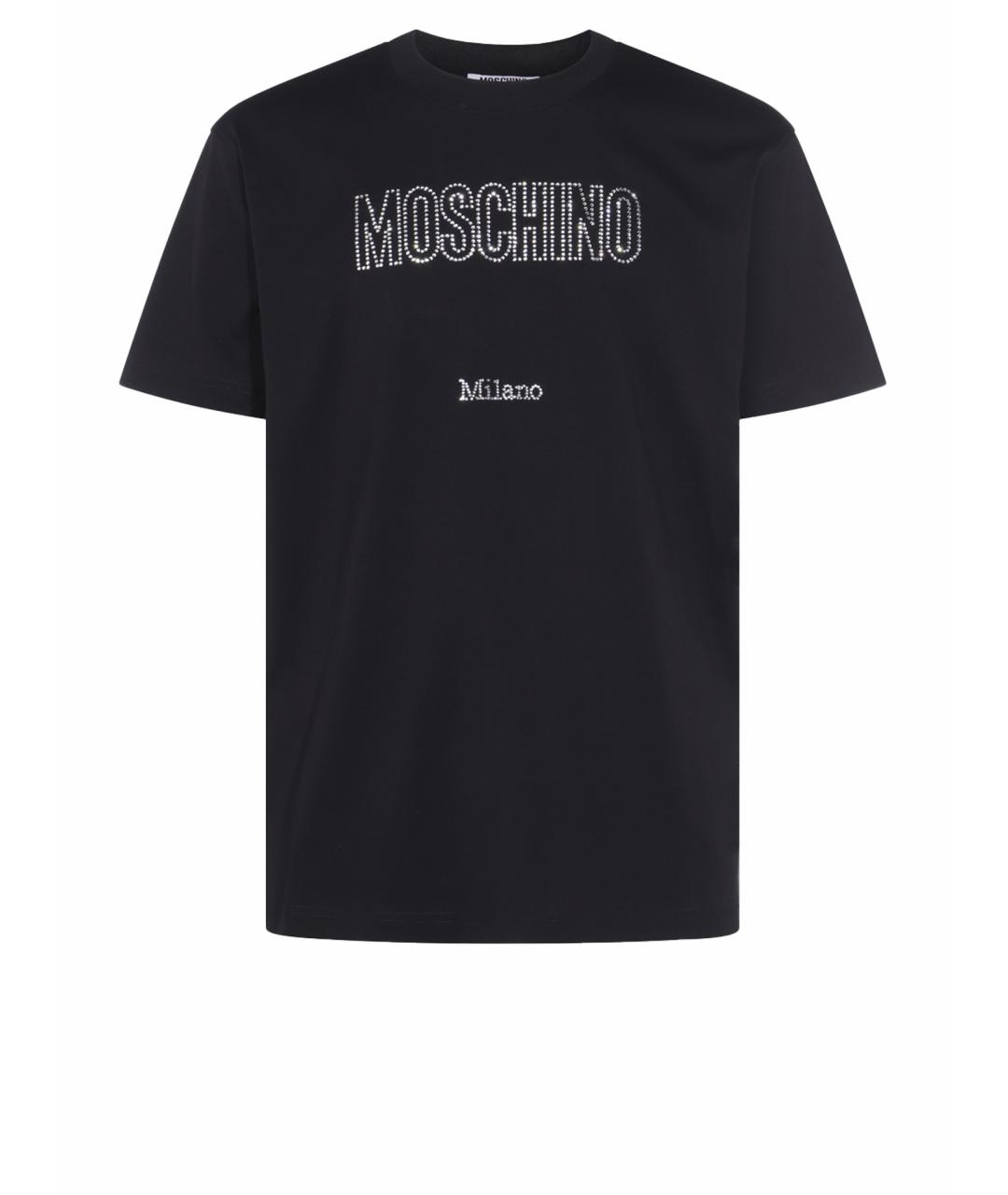 MOSCHINO Черная хлопковая футболка, фото 1