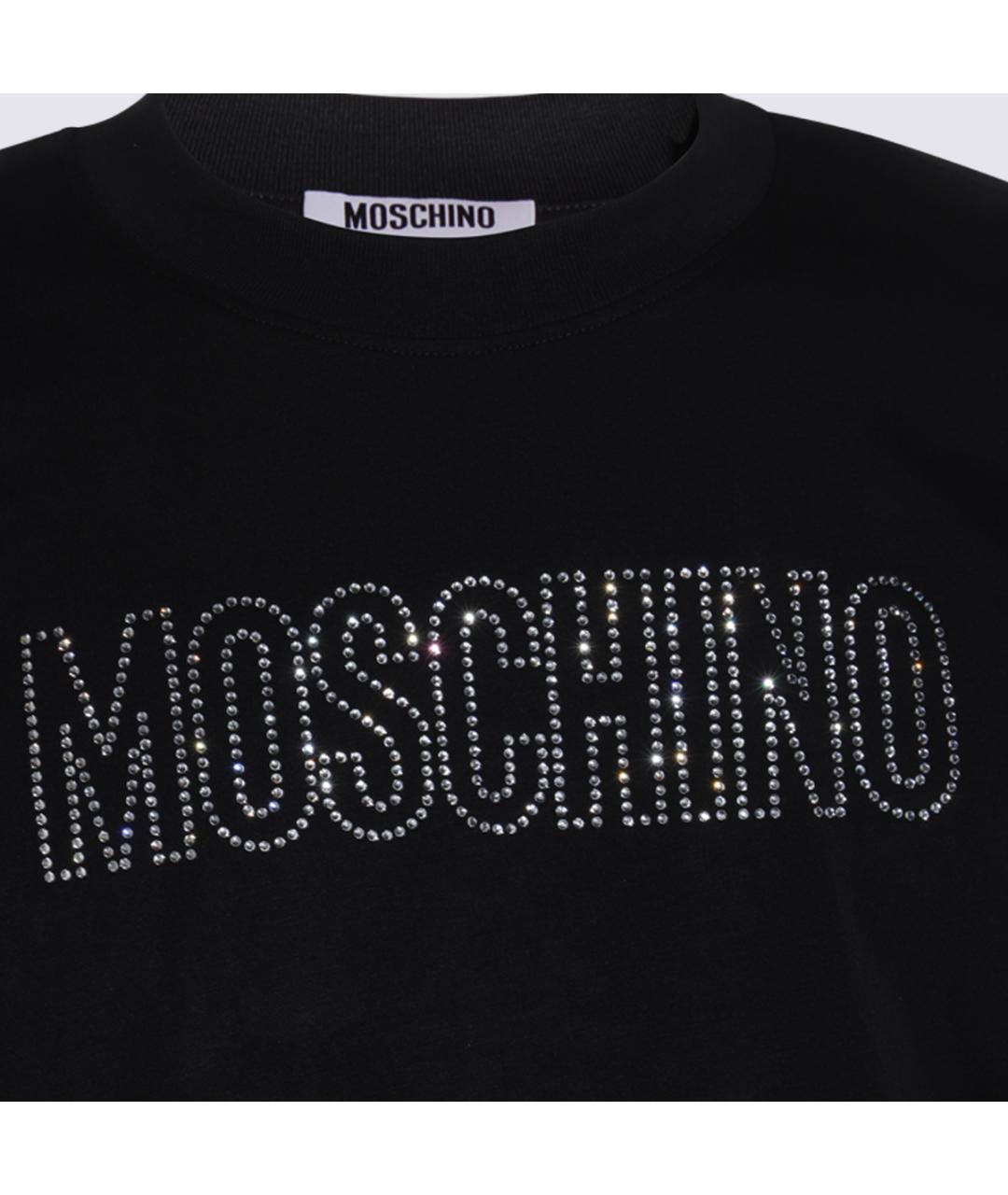MOSCHINO Черная хлопковая футболка, фото 3