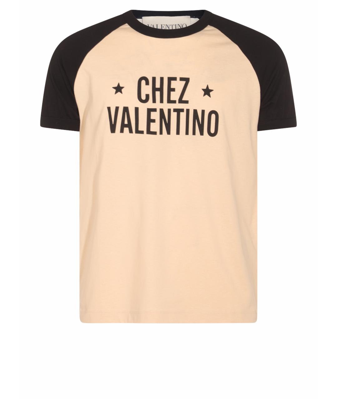 VALENTINO Бежевая хлопковая футболка, фото 3