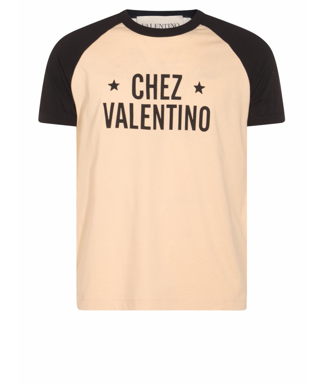 VALENTINO Бежевая хлопковая футболка, фото 1