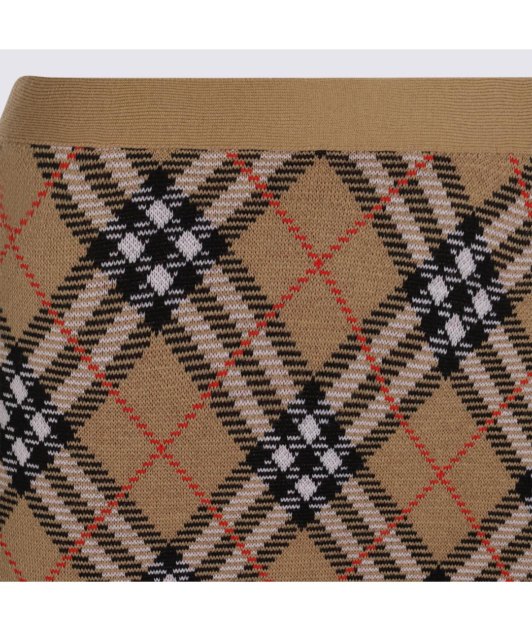 BURBERRY Бежевая шерстяная юбка миди, фото 2