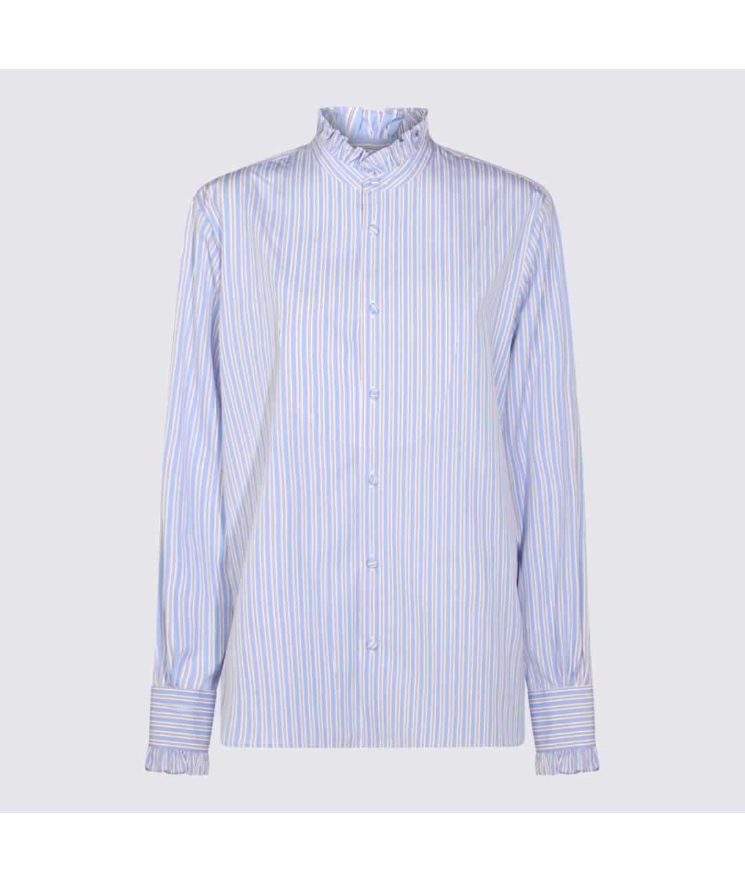 VALENTINO Голубая хлопковая кэжуал рубашка, фото 3