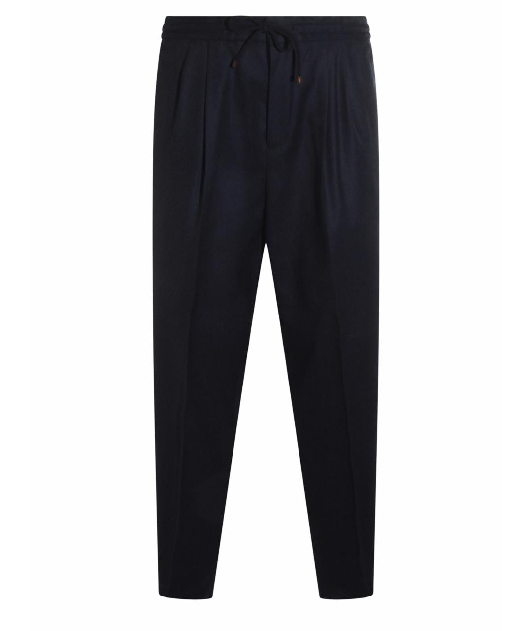 BRUNELLO CUCINELLI Черные шерстяные повседневные брюки, фото 1