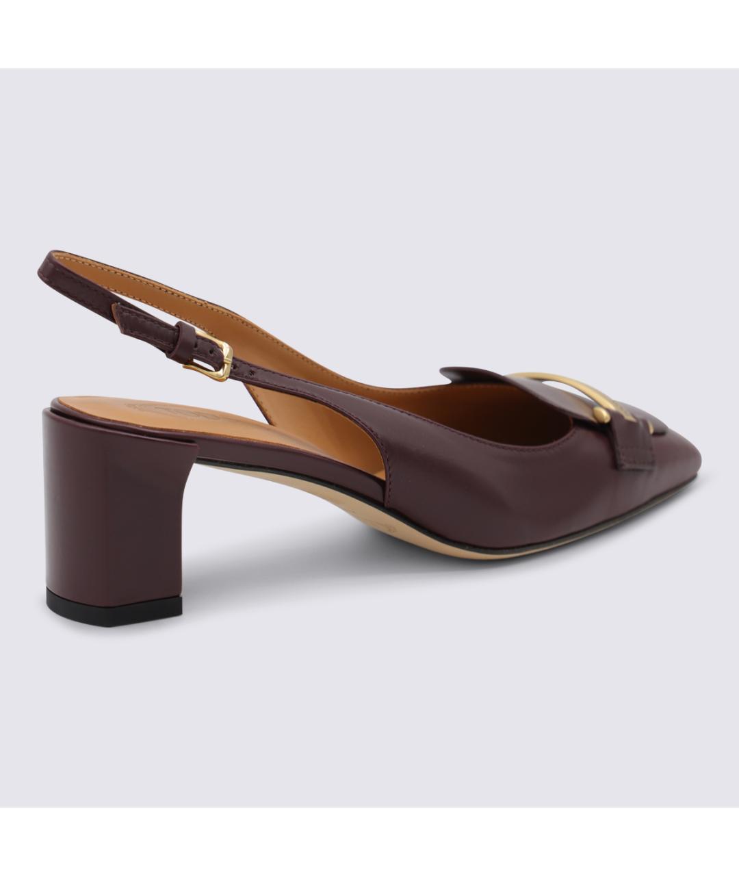 TOD'S Бордовые кожаные туфли, фото 3