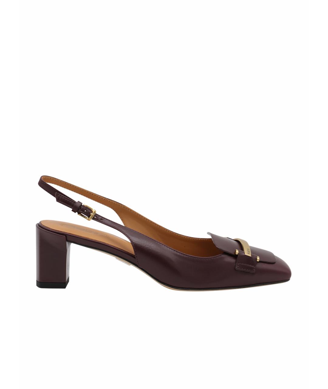 TOD'S Бордовые кожаные туфли, фото 1