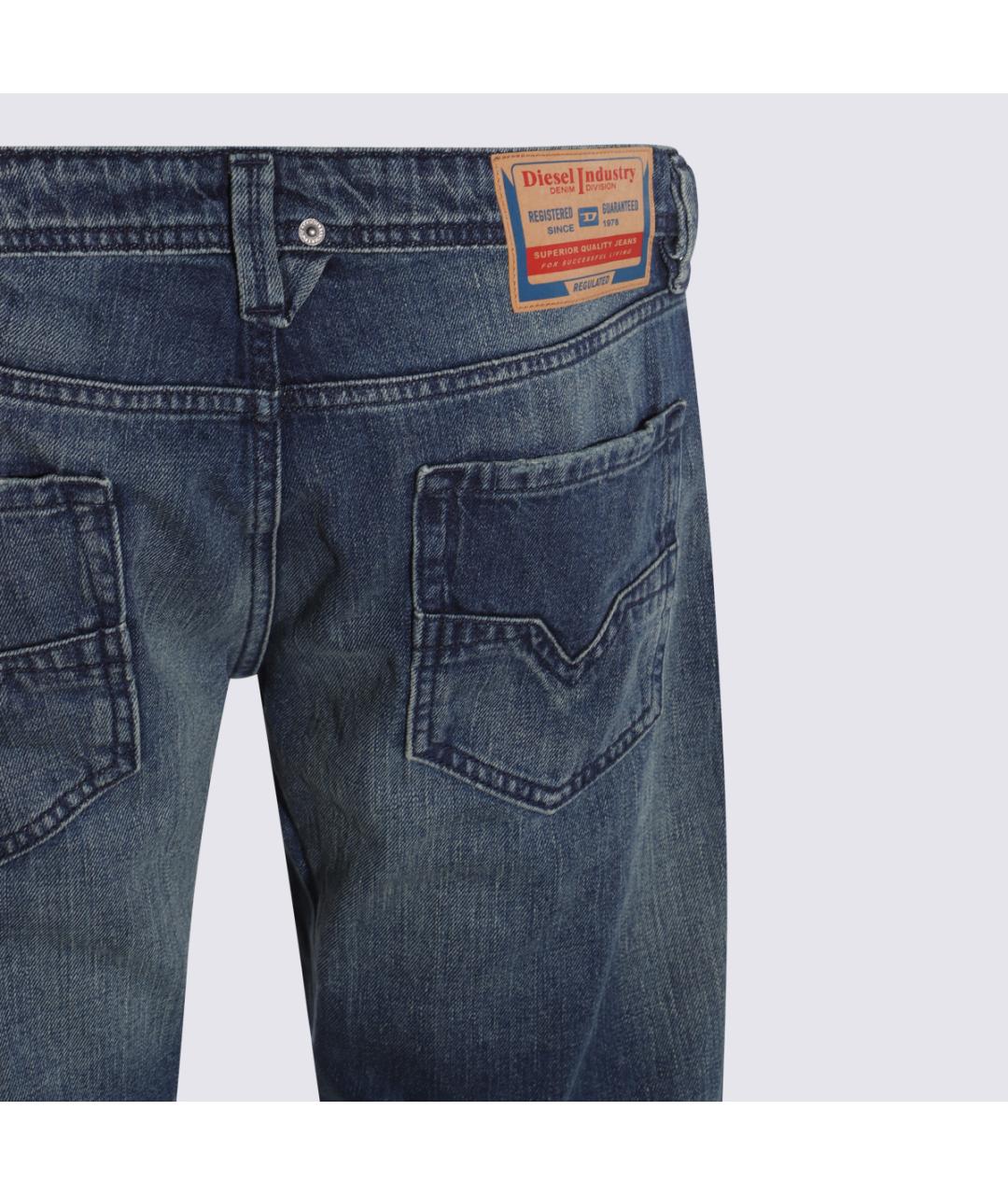 DIESEL Синие хлопковые прямые джинсы, фото 4