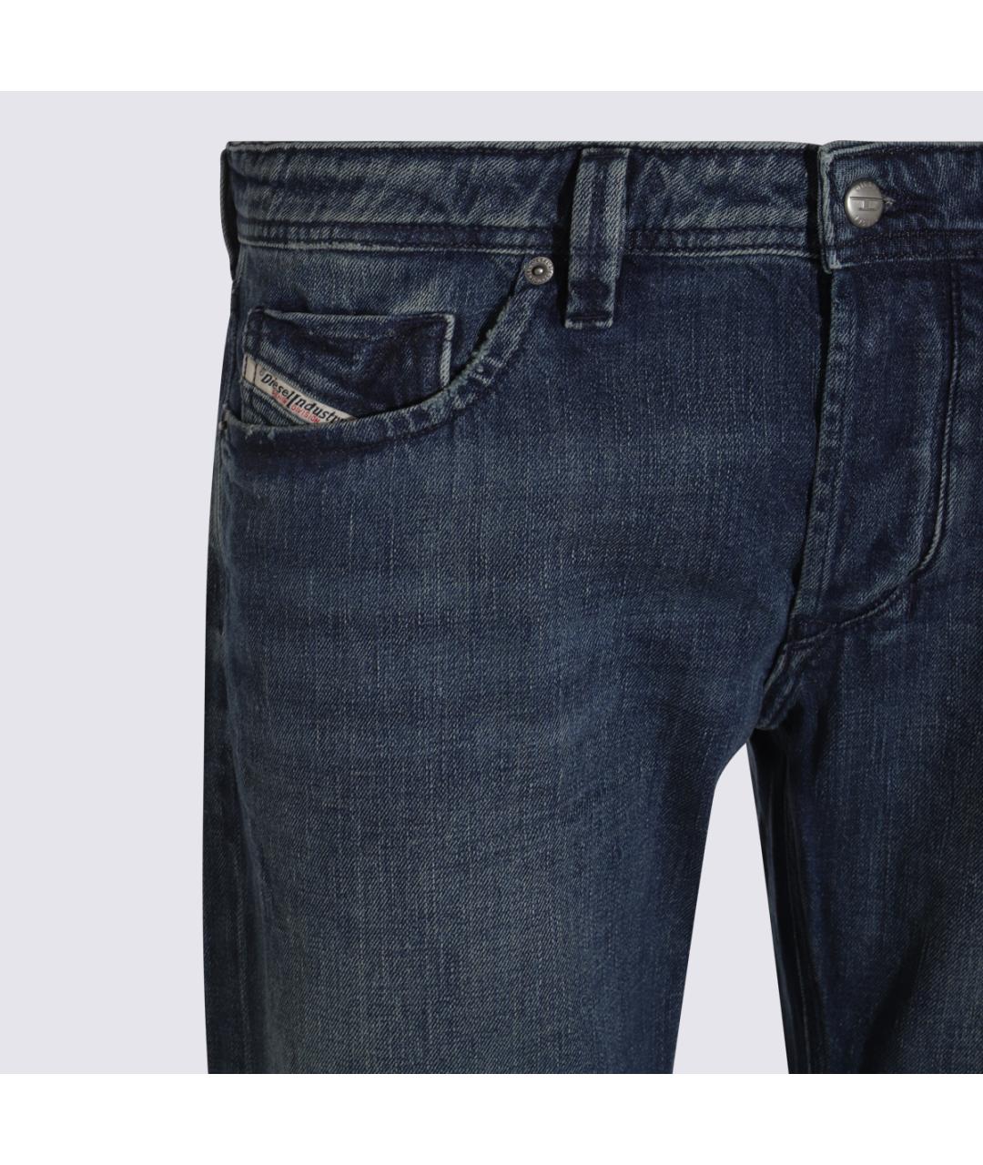 DIESEL Синие хлопковые прямые джинсы, фото 3