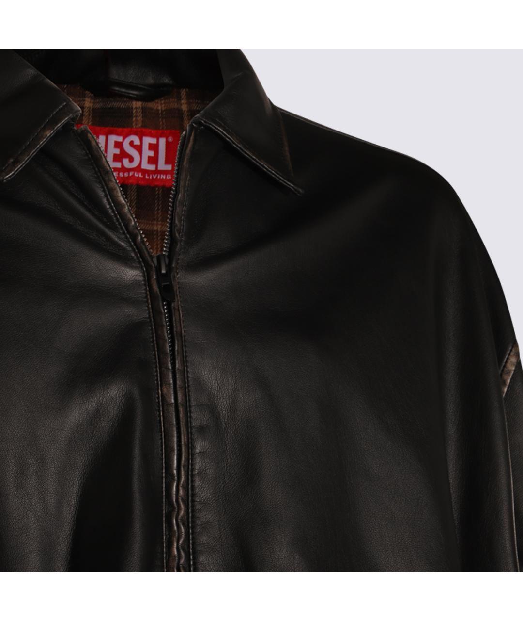 DIESEL Черная полиуретановая куртка, фото 4