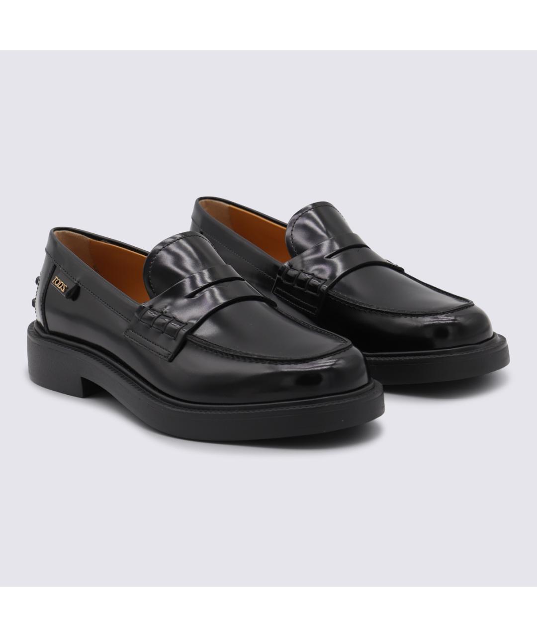 TOD'S Черные кожаные лоферы, фото 2