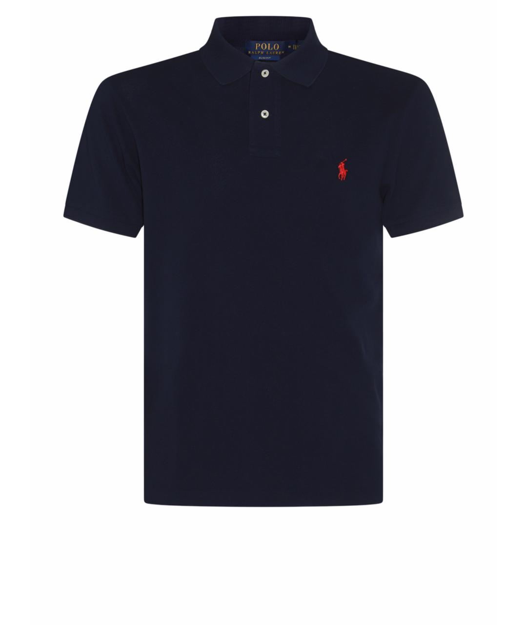 POLO RALPH LAUREN Синее хлопковое поло с коротким рукавом, фото 1