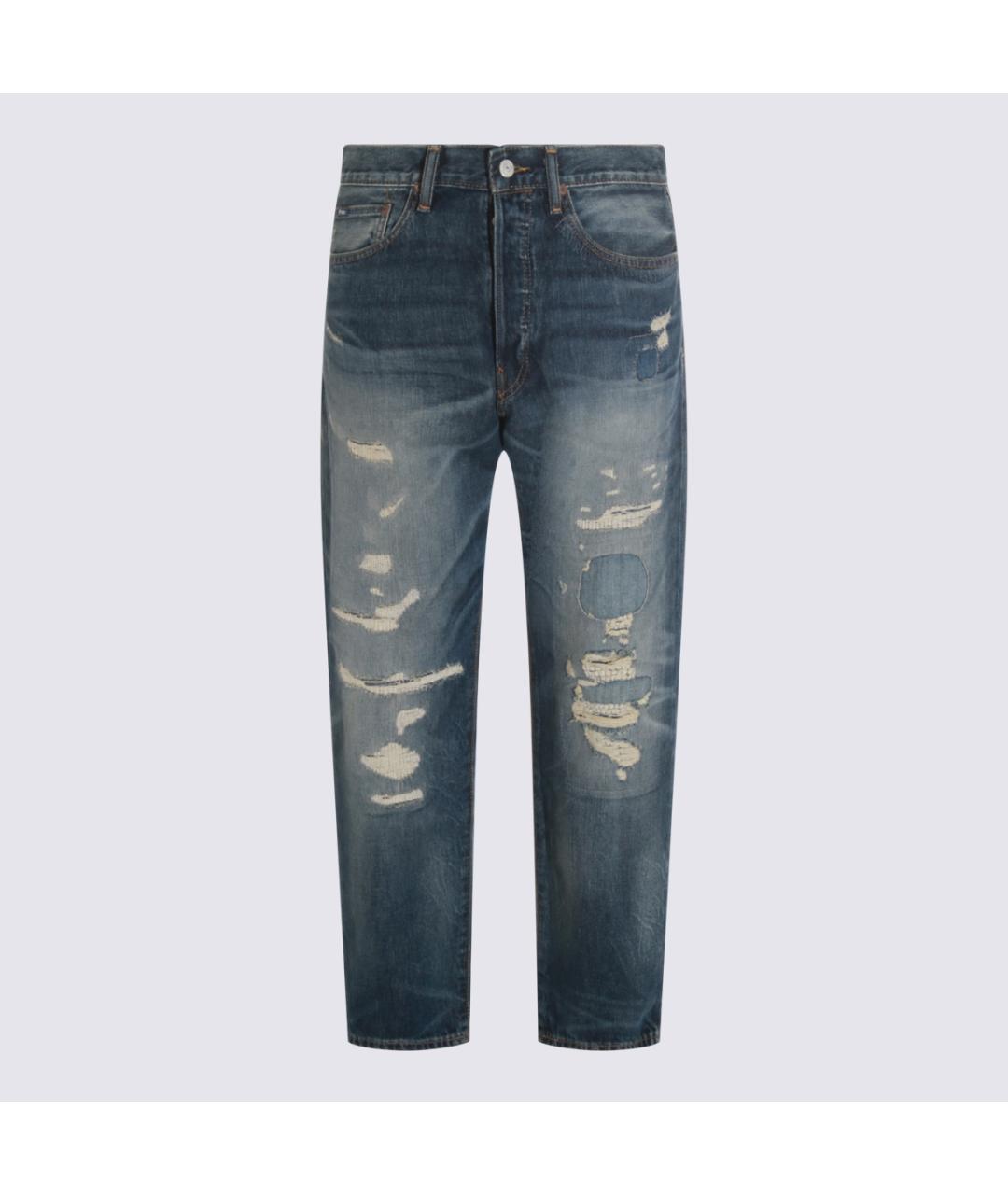 POLO RALPH LAUREN Синие хлопковые прямые джинсы, фото 3