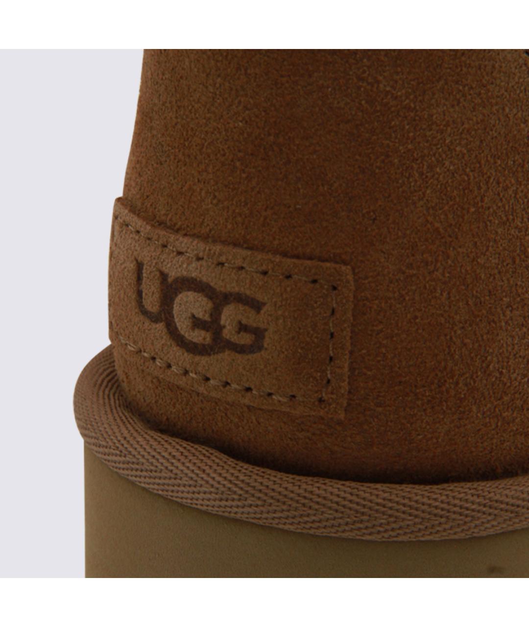 UGG AUSTRALIA Коричневые нубуковые ботинки, фото 4