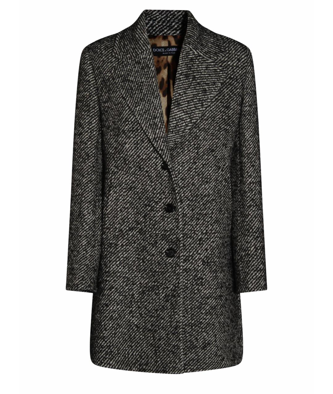 DOLCE&GABBANA Серое шерстяное пальто, фото 1